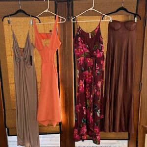 Floral Pink and Burgundy Maxi Dress